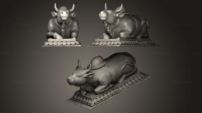Статуэтки животных (Корова в шляпе, STKJ_0024) 3D модель для ЧПУ станка